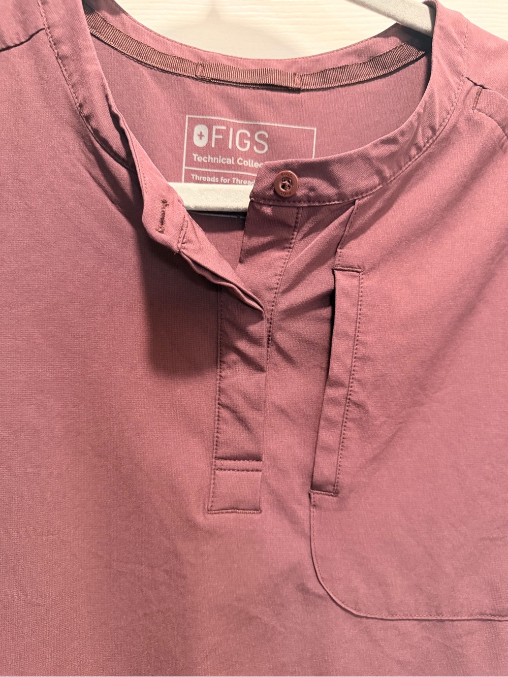 FIGS Espresso Montex Raxed Scrub Top